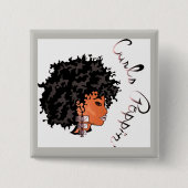 CURLZ "LIZA CURLS POPPIN"-Button Vierkante Button 5,1 Cm (Voorkant)