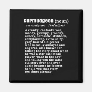 Curmudgeon (bysketbyll versie) Fun Senior Citizen Magneet
