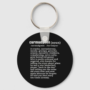 Curmudgeon (bysketbyll versie) Fun Senior Citizen Sleutelhanger
