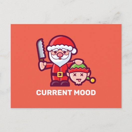 Current Mood Santa en Elf Briefkaart (Voorkant)