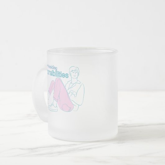 Currently Avoiding Responsibilities | Funny Minima Matglas Koffiemok (Voorkant links)