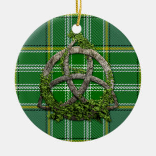Currie Tartan en Celtic Trinity Knot Keramisch Ornament