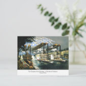 Currier & Ives - Briefkaart - Champions Mississipp (Staand voorkant)