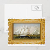 Currier & Ives — briefkaart voor racejachten (Voorkant / Achterkant)