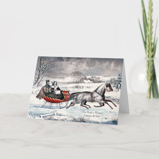 Currier & Ives - Carte de voeux - The Road, Winter (Devant)