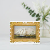 Currier & Ives : course de yachts carte postale (Debout devant)