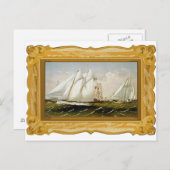 Currier & Ives : course de yachts carte postale (Devant / Derrière)