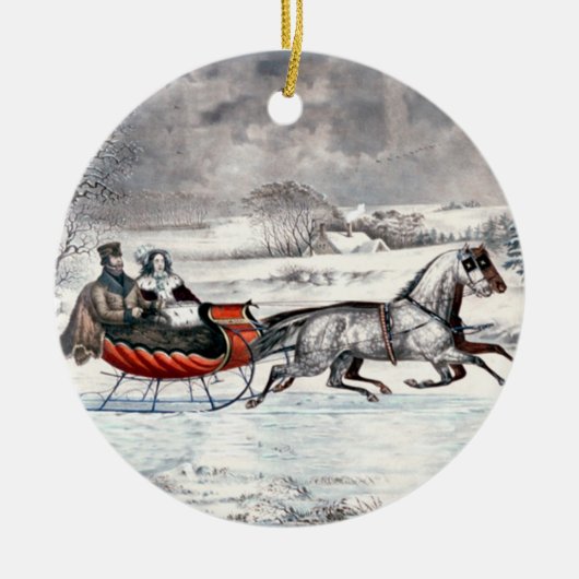 Currier & Ives - Ornament - The Road, Winter, (Voorkant)