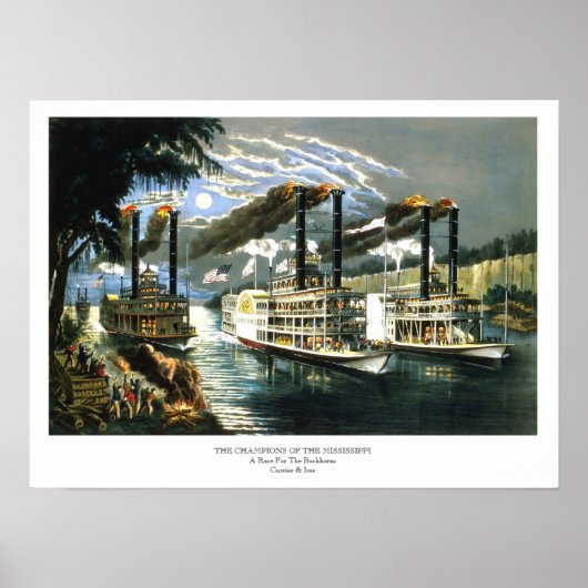 Currier & Ives - Poster - Champions Mississippi (Devant)