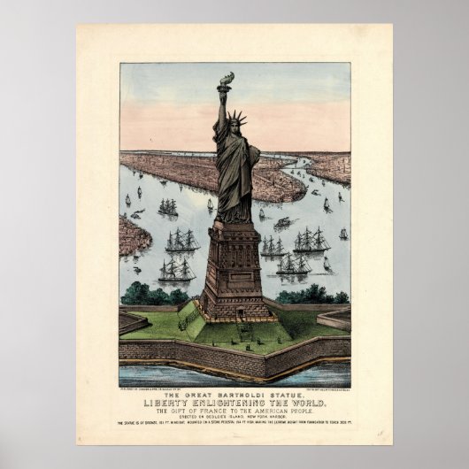  Currier & Ives Vrijheidsbeeld Poster (Voorkant)