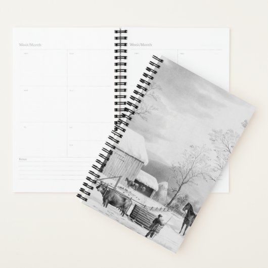 Currier Ives Winter Farm Scène (Devant avec enveloppe)