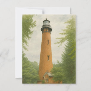 Currituck Beach Lighthouse Waterverf Notitiekaartje