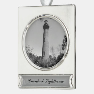 Currituck Lighthouse Verzilverd Banner Ornament