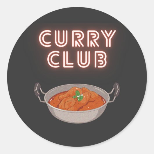 Curry Club Ronde Sticker (Voorkant)