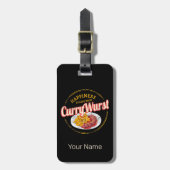 Currywurst Retro worst  frietjes Bagagelabel (Voorkant verticaal)