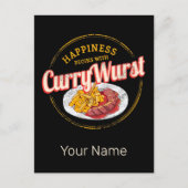 Currywurst Retro worst  frietjes Feestdagenkaart (Voorkant)