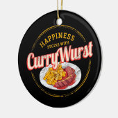 Currywurst Retro worst  frietjes Keramisch Ornament (Links)