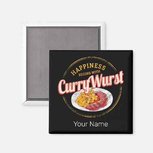 Currywurst Retro worst  frietjes Magneet (Voorkant / Achterkant)