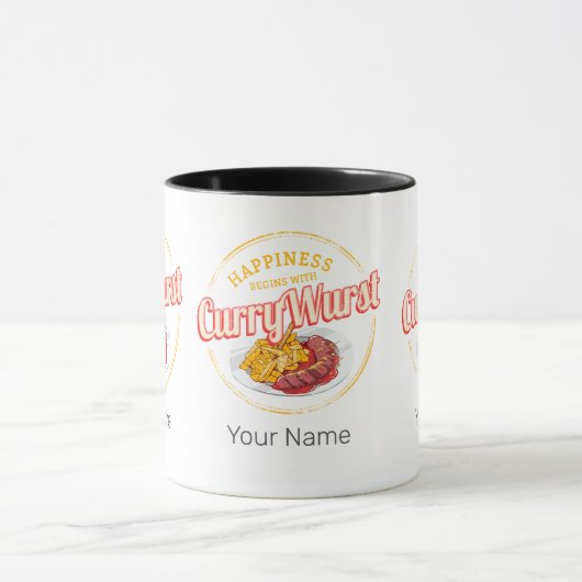 Currywurst Retro worst  frietjes Mok (Midden)