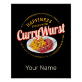 Currywurst Retro worst  frietjes Perfect Poster (Voorkant)