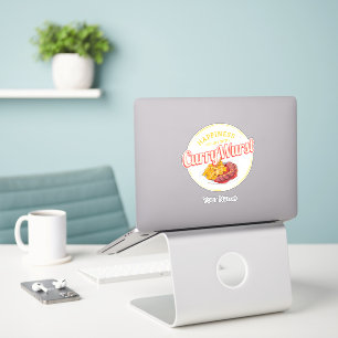 Currywurst Retro worst frietjes Sticker