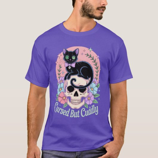 Cursed But Cuddly Kat Print T-shirt (Voorkant)