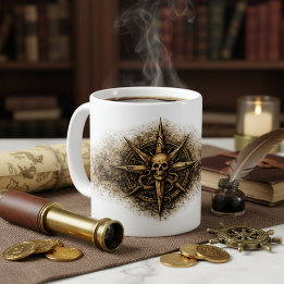 Cursed Compass Sigil Pirate Koffiemok