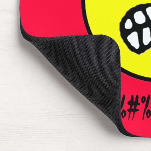 Cursed Computer Funny Angry Face en Cuss Words Muismat (Hoek)