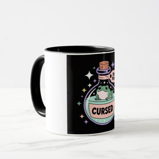 ✨ Cursed Frog Potion – Schattige en magisch ontwer Mok (Voorkant links)