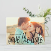 Cursief beeld sparen de Datum de Fotokaart van het Save The Date (Staand voorkant)