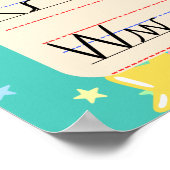 Cursief Engels alfabet - Retro Pop Poster (Hoek)