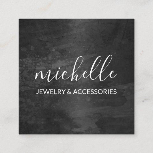 Cursief geavanceerd vierkante visitekaartje (Voorkant)