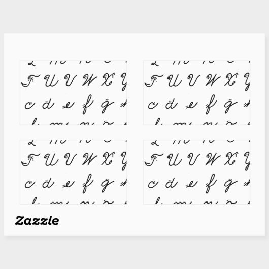 cursief handschrift rechthoekige sticker (Vel)