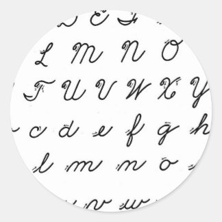 cursief handschrift ronde sticker