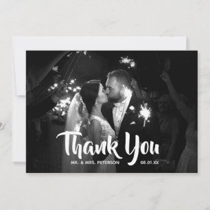 Cursief Huwelijksfotografieschrift Bedankkaart