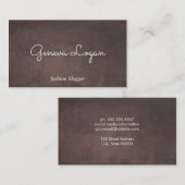 Cursief lettertype | Bruine textuur achtergrond Visitekaartje (Voorkant / Achterkant)