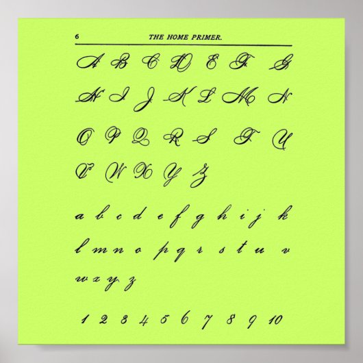 Cursief lettertype Poster (Voorkant)