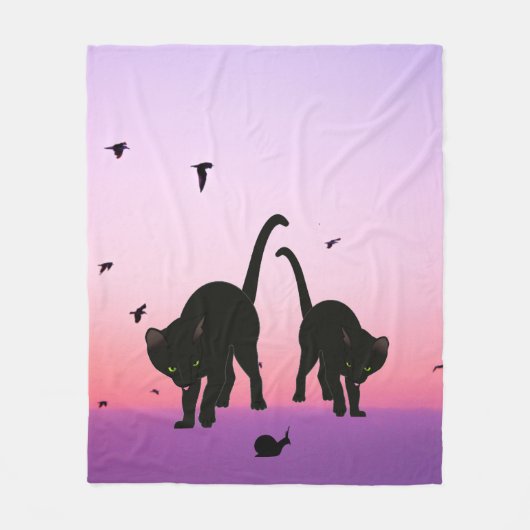 Cursief rattenstrand scène fleece deken (Voorkant)