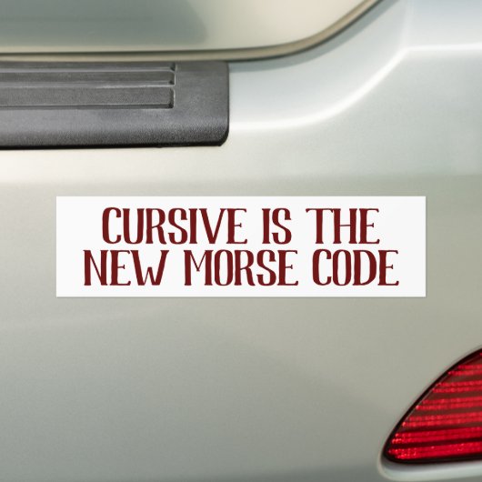 Cursief schrijven Geheime Morse Code Funny Bumpersticker (Op auto)