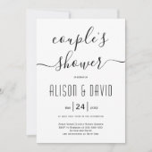 Cursief script calligraphy bruiloft douches kaart (Voorkant)