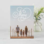 Cursief Script Vrolijk bloeien Volledige fotovakan Feestdagenkaart (Staand voorkant)