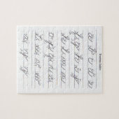 Cursieve handleiding voor kleine letters legpuzzel (Horizontaal)