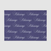 Cursieve lettertypekortingen Royal Blue Tissuepapier (Voorkant)