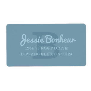 Cursieve naam Monogrammed Return Address Etiket