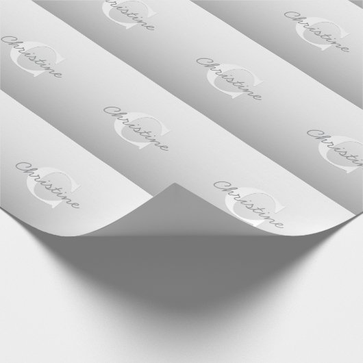 Cursieve naam of andere tekst met monogram | gradi cadeaupapier (Hoek)