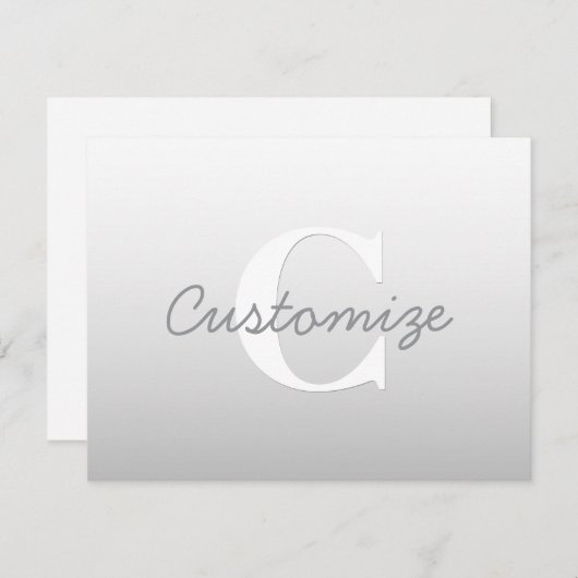 Cursieve naam of andere tekst met monogram | gradi informatiekaartje (Voorkant / Achterkant)