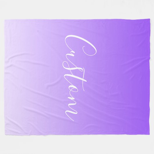 Cursieve scriptnaam en bewerkbare lichte Paarse om Fleece Deken (Voorkant (Horizontaal))
