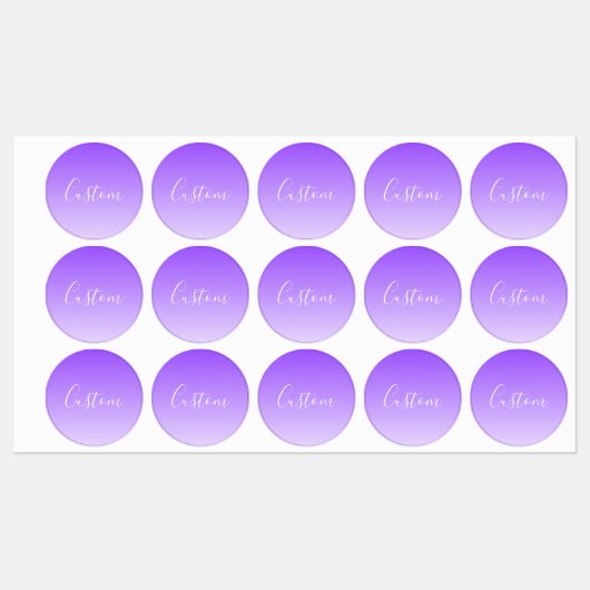 Cursieve scriptnaam en bewerkbare lichte Paarse om Labels (Vel)