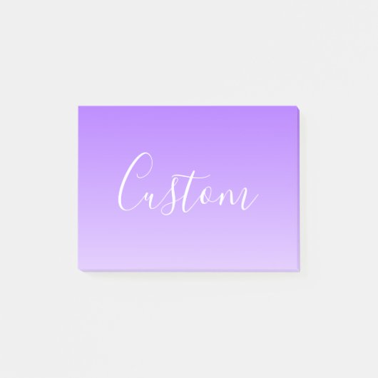 Cursieve scriptnaam en bewerkbare lichte Paarse om Post-it® Notes (Voorkant)
