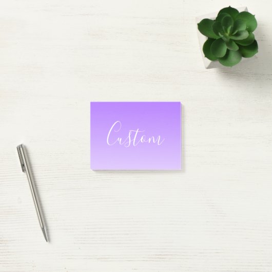 Cursieve scriptnaam en bewerkbare lichte Paarse om Post-it® Notes (Kantoor)
